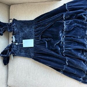 Hill House Midnight Blue Velvet Nap Dress size M NWT
